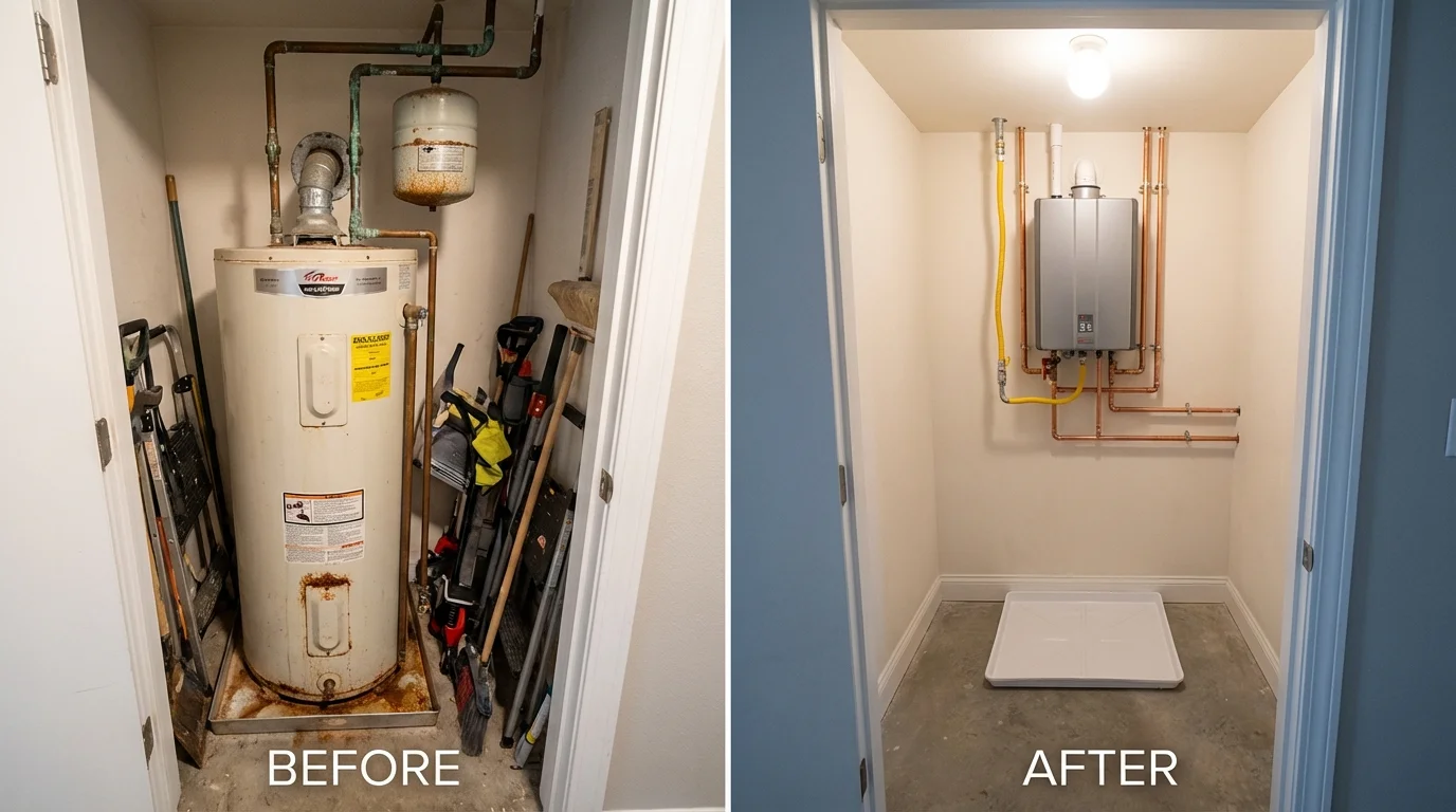 Tank water heater versus wall-mounted tankless unit comparison for Berry, AL homeowners