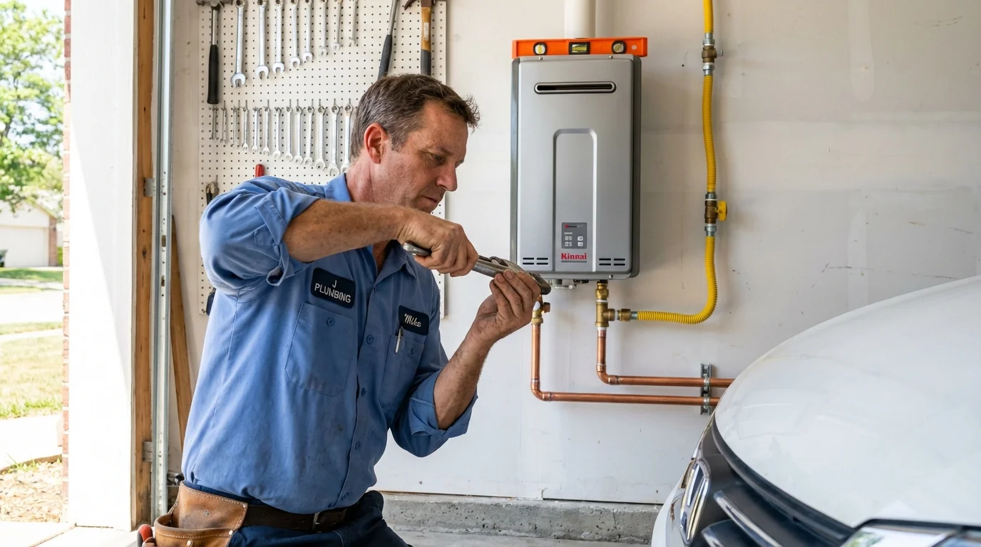 Tankless water heater installation by a Johns Plumbing LLC plumber in Berry